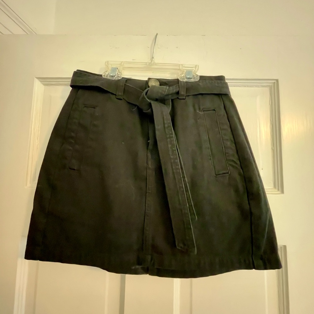 PacSun Black Mini A-Line Skirt with Tie Front